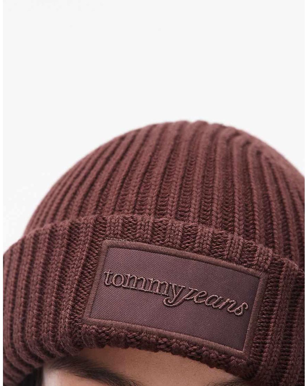 Tommy Hilfiger Brown Thick Rib Beanie