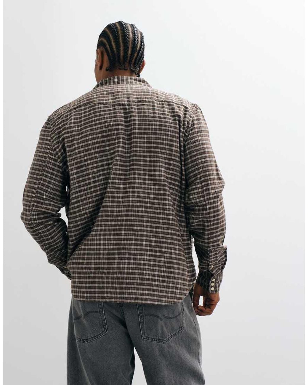 AllSaints Multicolor Court Long Sleeve Micro Checked Pocket Shirt for men