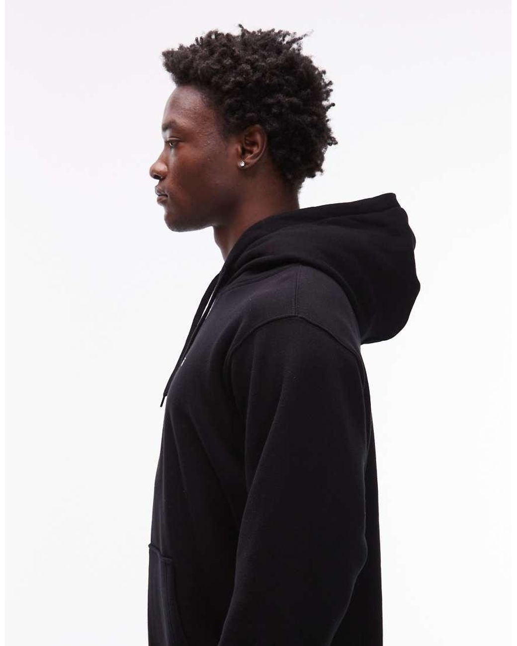Vans Black Left Chest Logo Loose Fit Hoodie for men