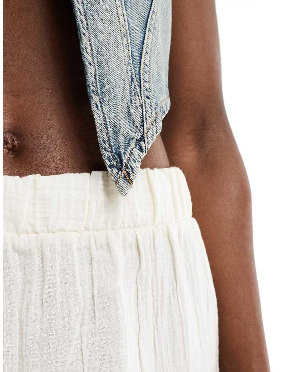 Pieces White Boho Tiered Maxi Skirt