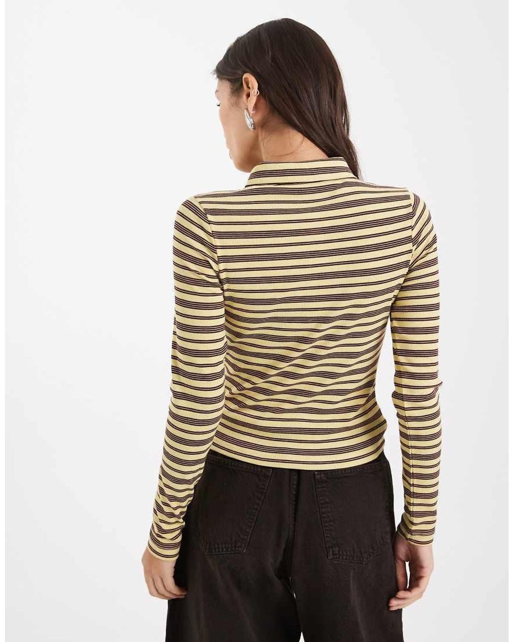 Miss Selfridge Multicolor Long Sleeve Fitted Button Through Shirt