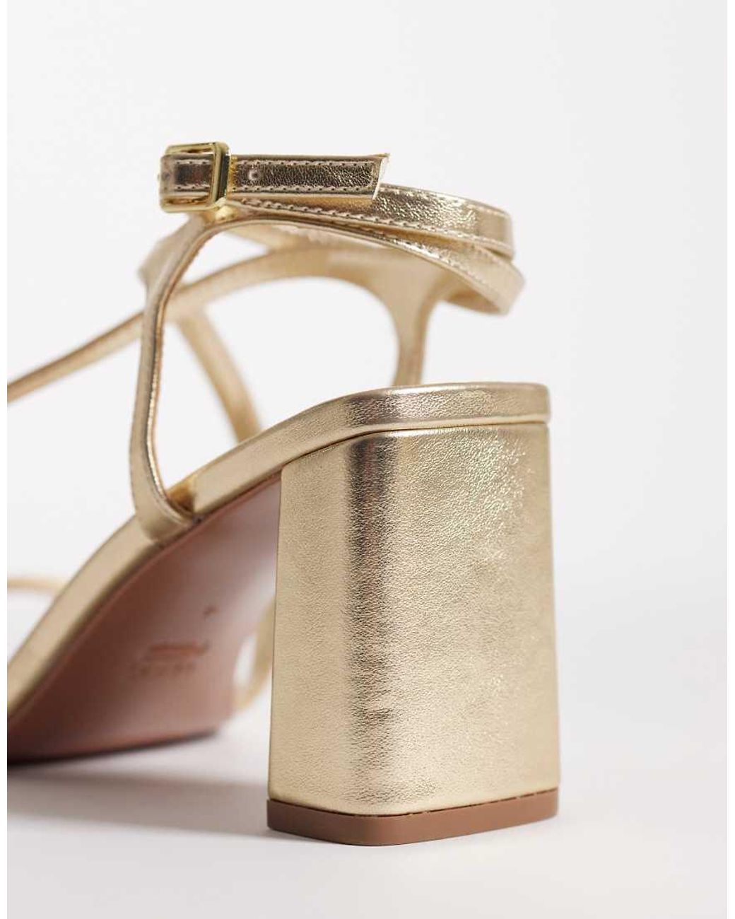 ASOS Metallic Highgate Mid Block Heel Sandals