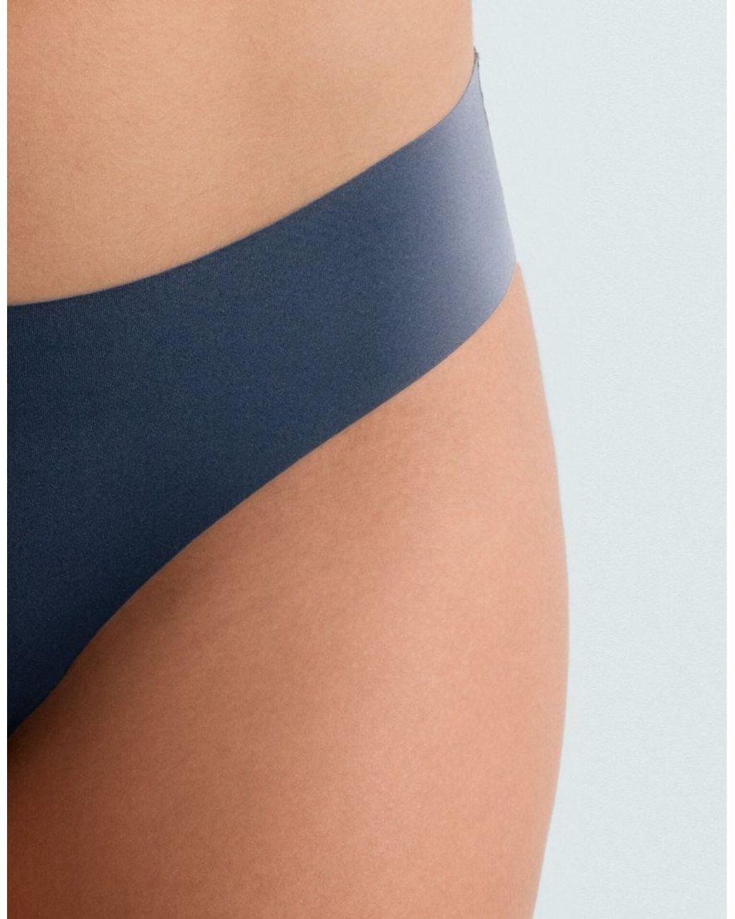 Oysho Blue 5 Brazilian Briefs Polyamide Blend Invisible Laser Cut