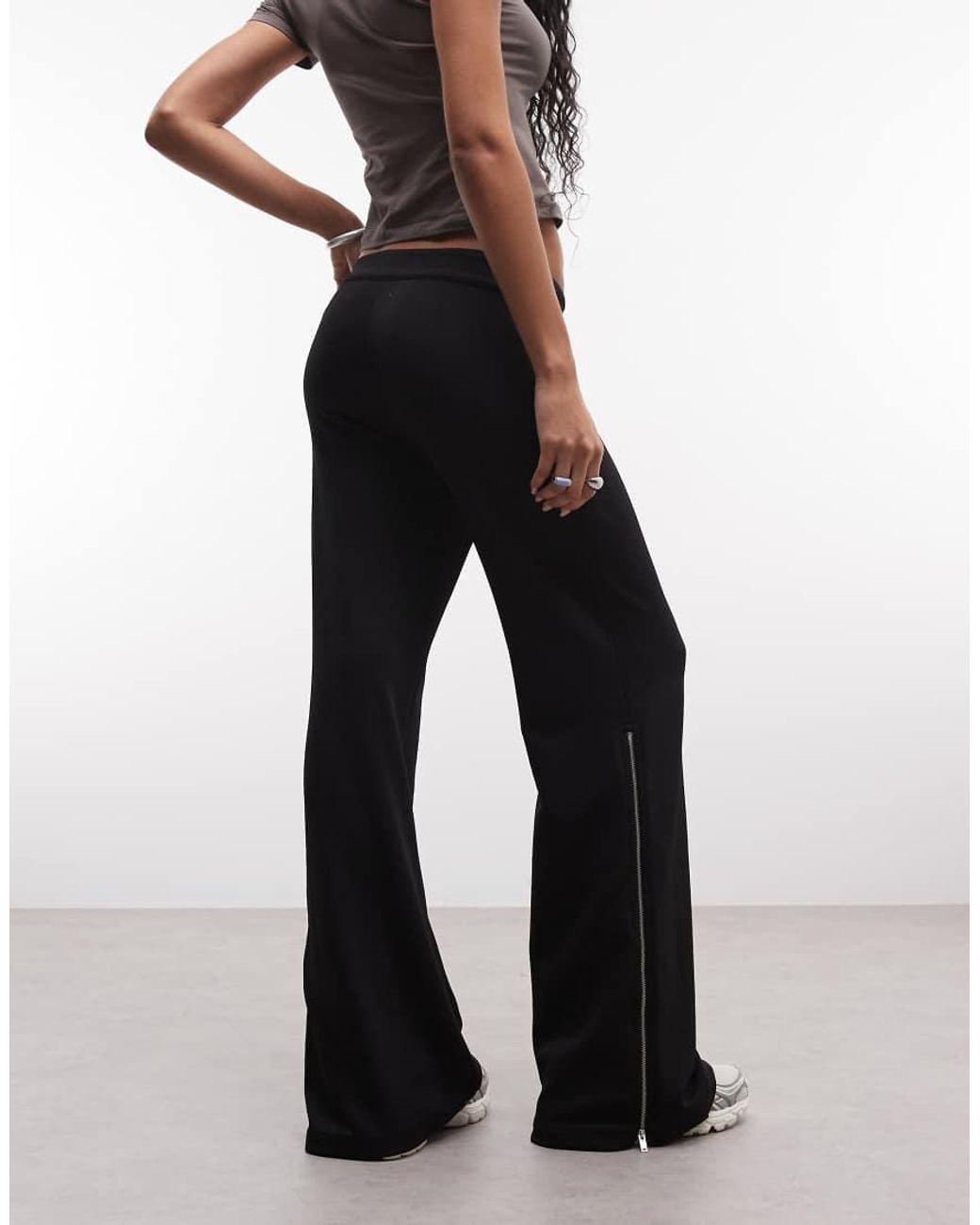 Weekday White Flared Pants With Side Zip Detail