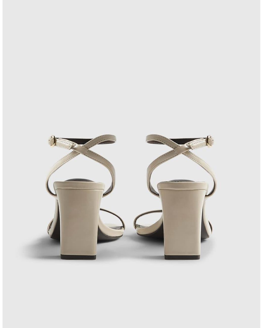 River Island White Cream Wide Fit Block Heeled Open Toe Sandals