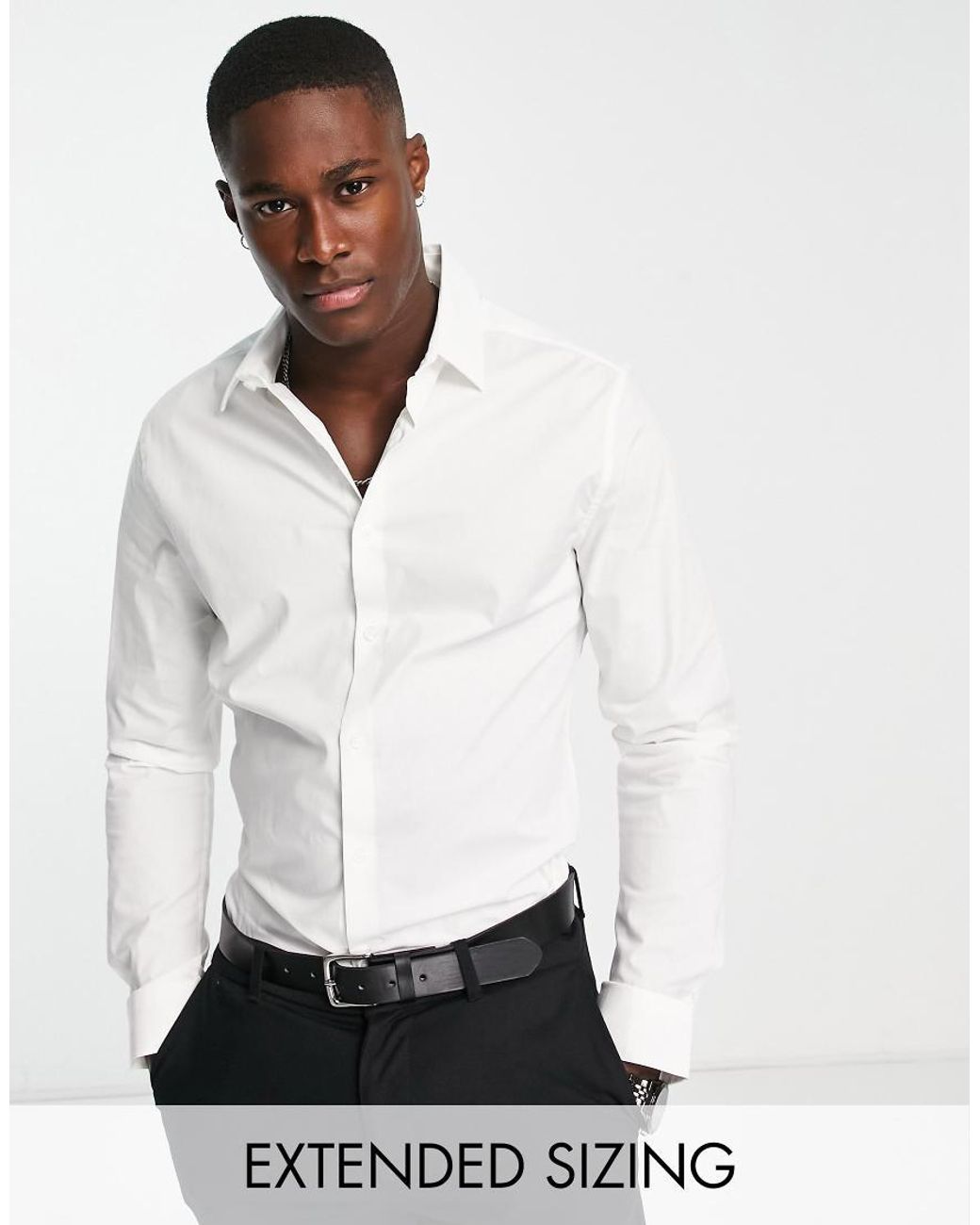 ASOS White Skinny Fit Shirt for men