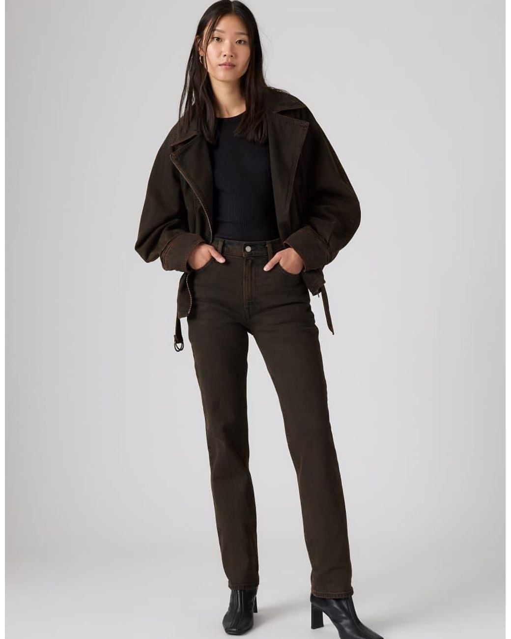 Levi's Black Ribcage Slim Jeans