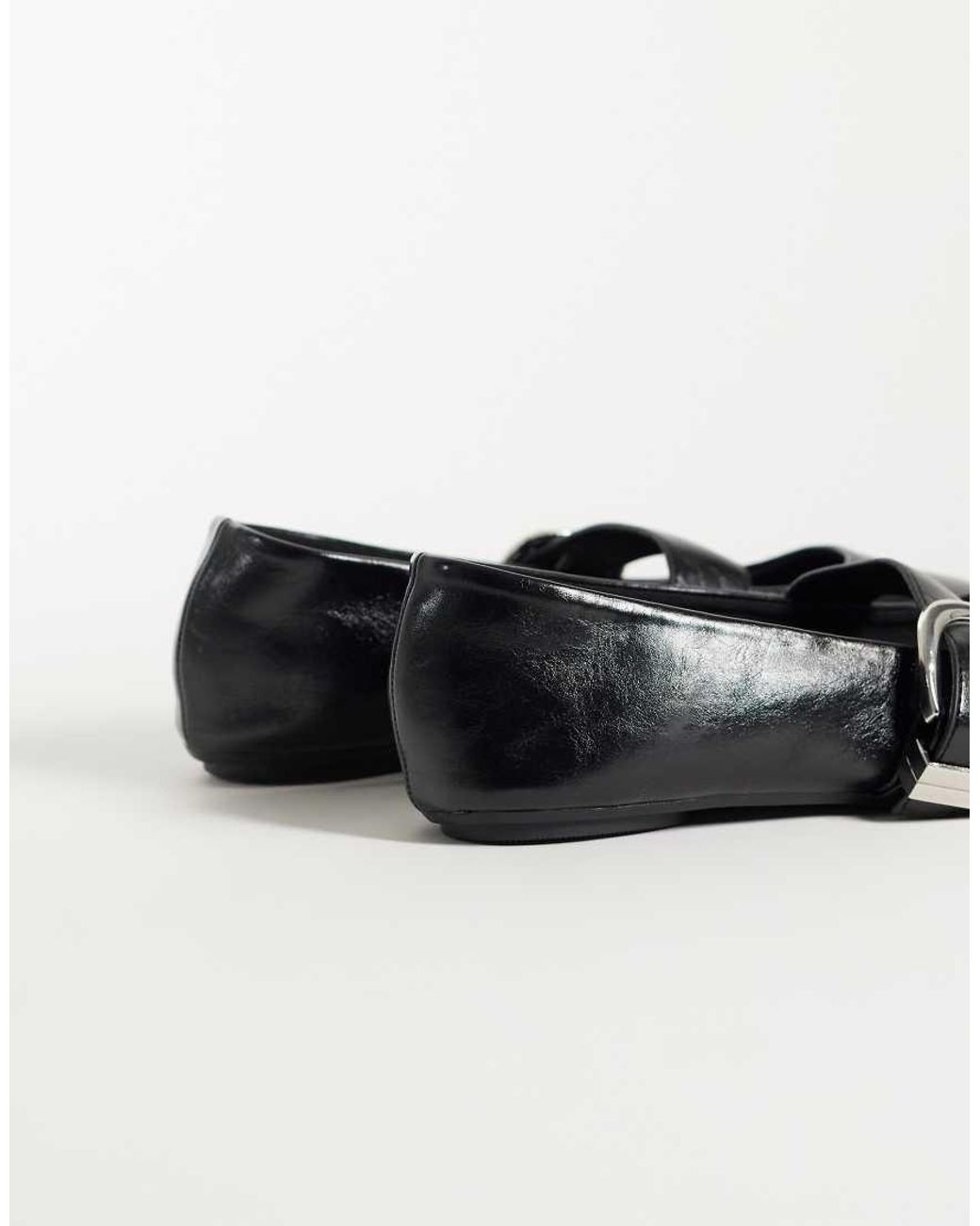 ASOS White Lotus Buckle Detail Mary Jane Ballets