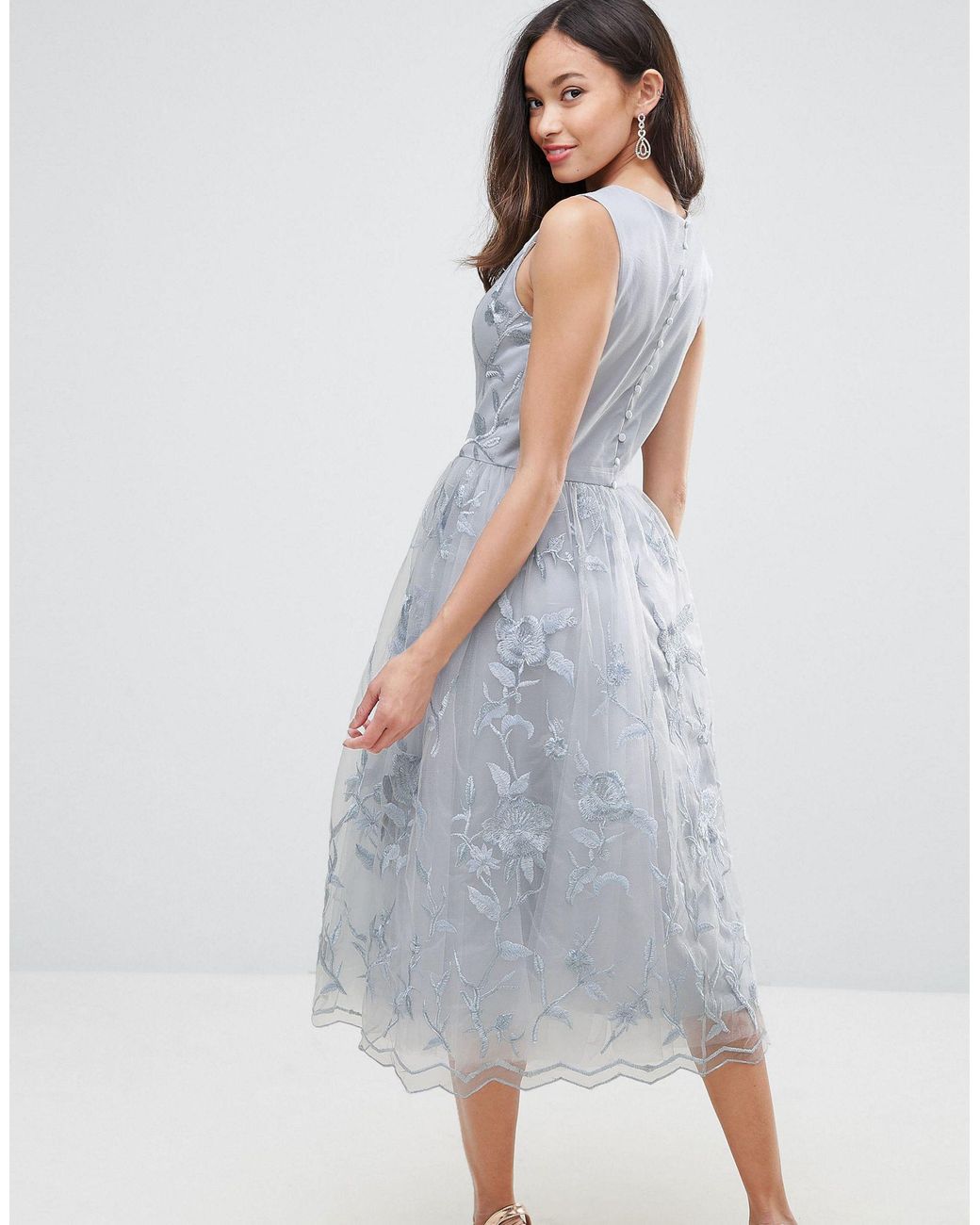 Abendkleid mit 3d blumen Clearance