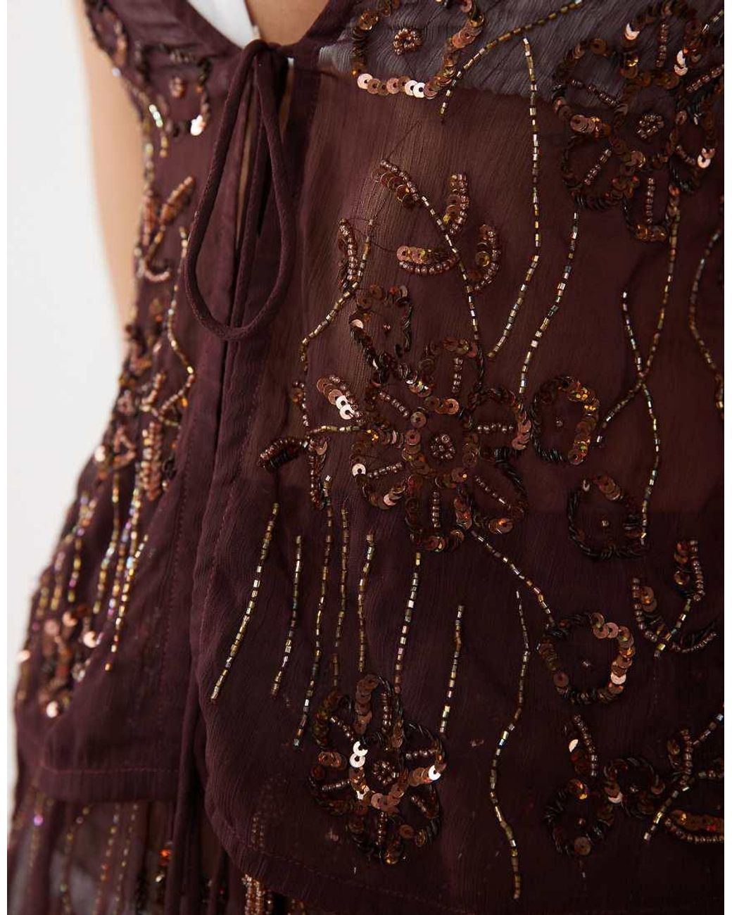 Miss Selfridge Purple Beach Premium Embellished Halterneck Top Co-ord