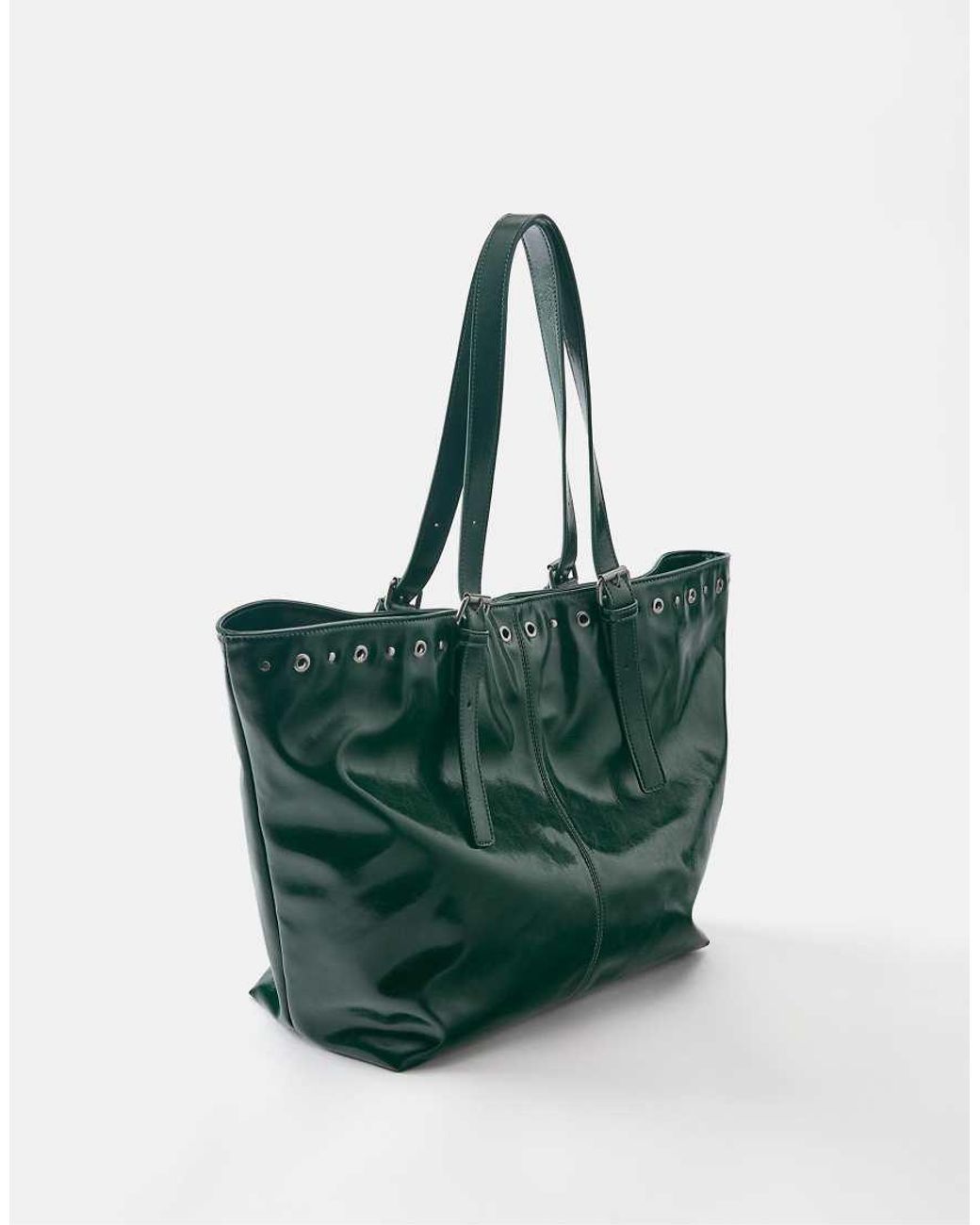 Borsa Shopper Con Borchie di Pull&Bear in Green