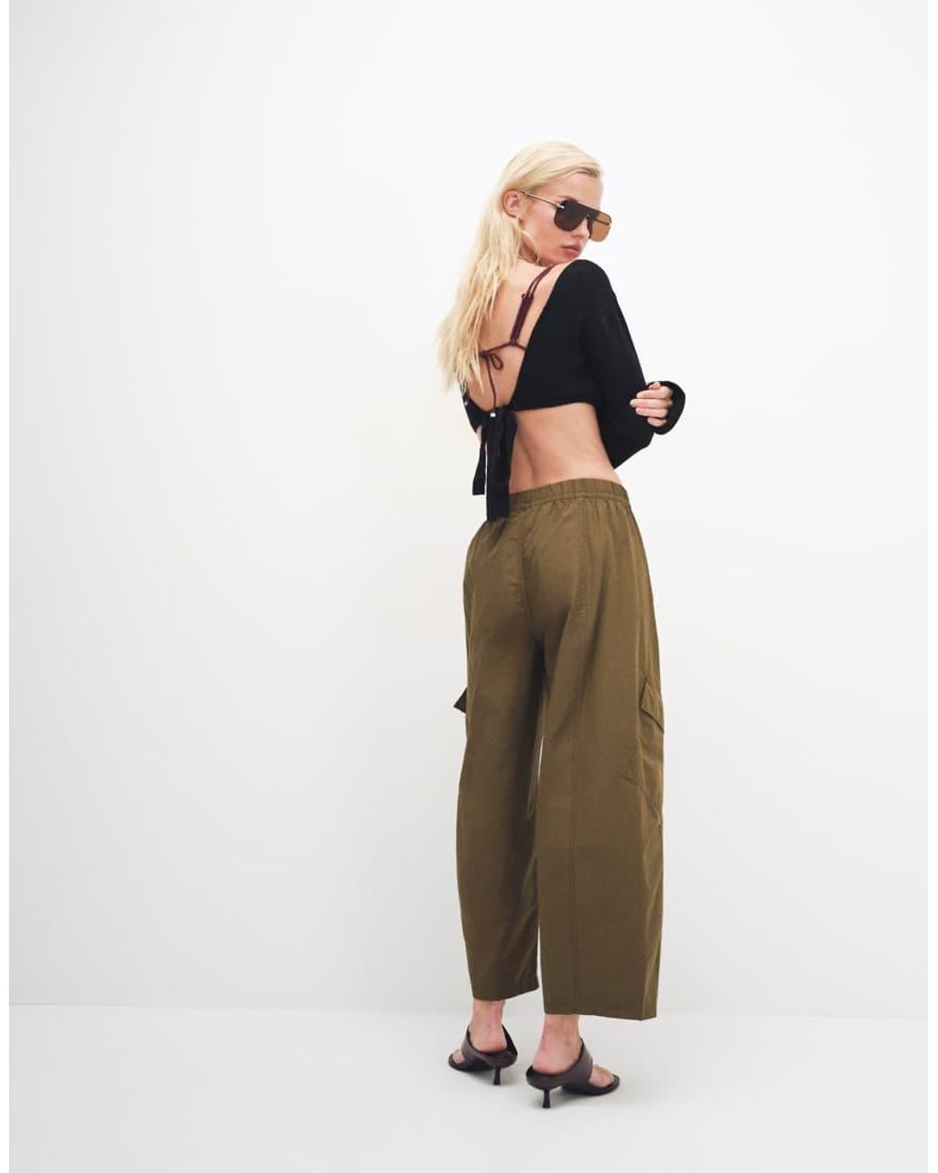 ONLY Natural Cargo Barrel Trousers