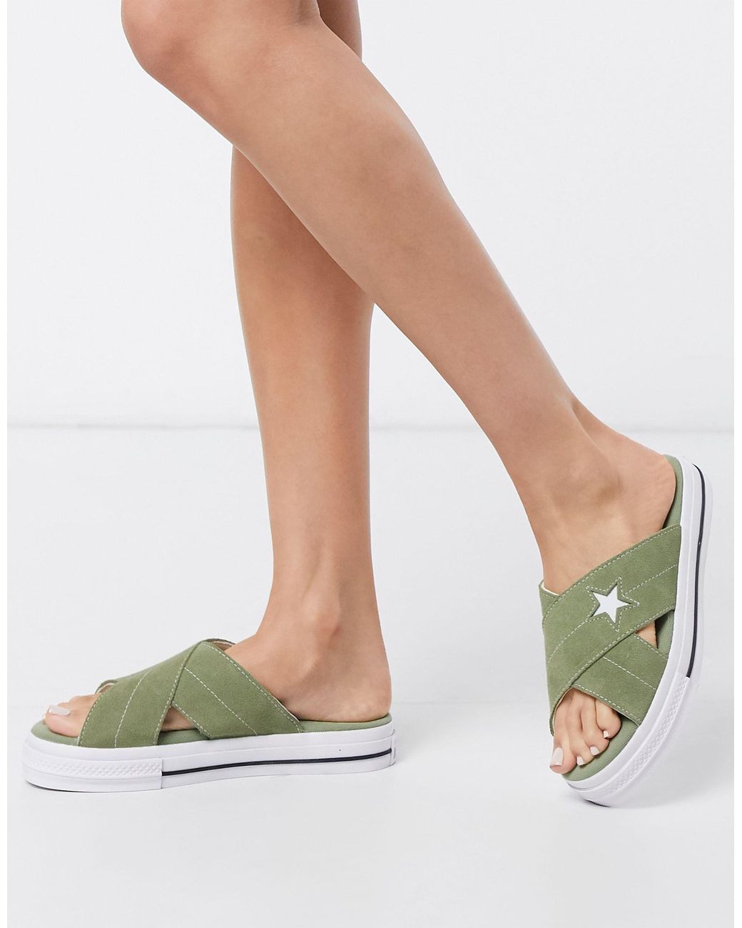 Sandalias verde caqui one star Converse de color Verde | Lyst