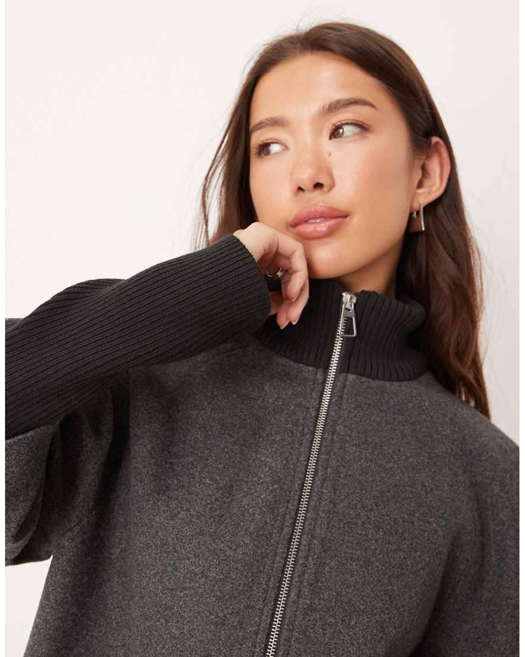 Jdy Blue Sleeve Detailing Coat