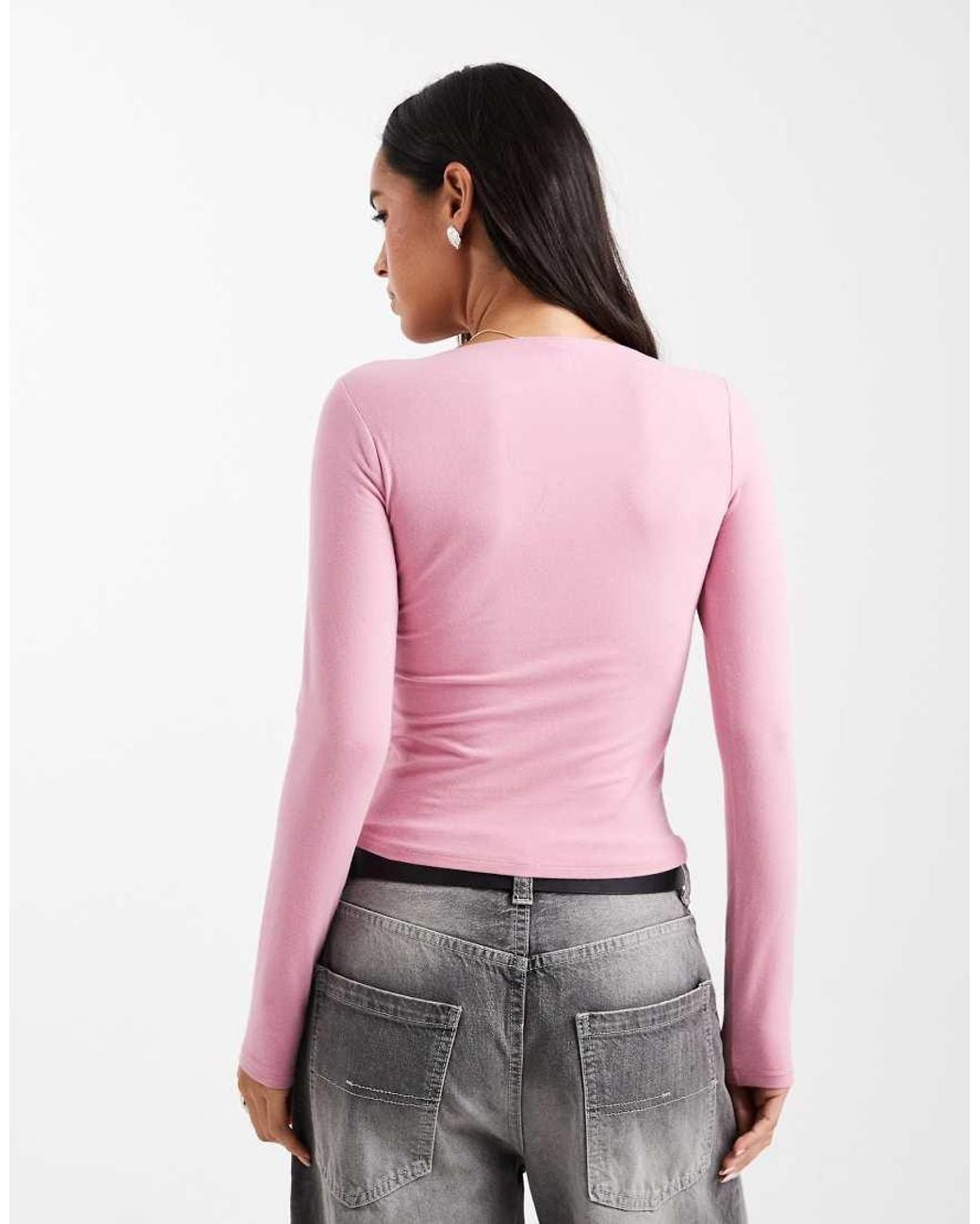 Hollister Red Long Sleeve Wrap Top