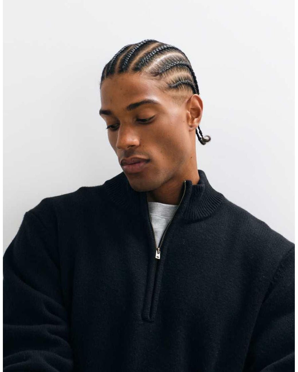 Wrangler Black Quarter Zip Knit for men