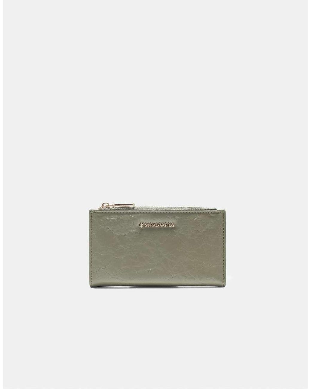 Stradivarius Green Basic Zip-up Purse