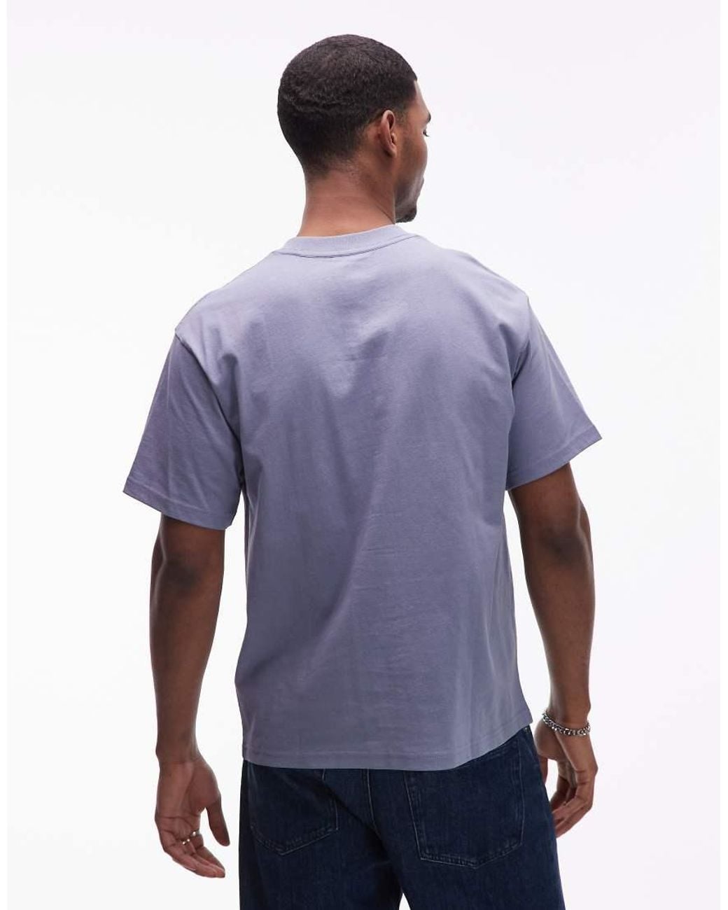 Vans Blue Left Chest Logo Oversized T-shirt for men