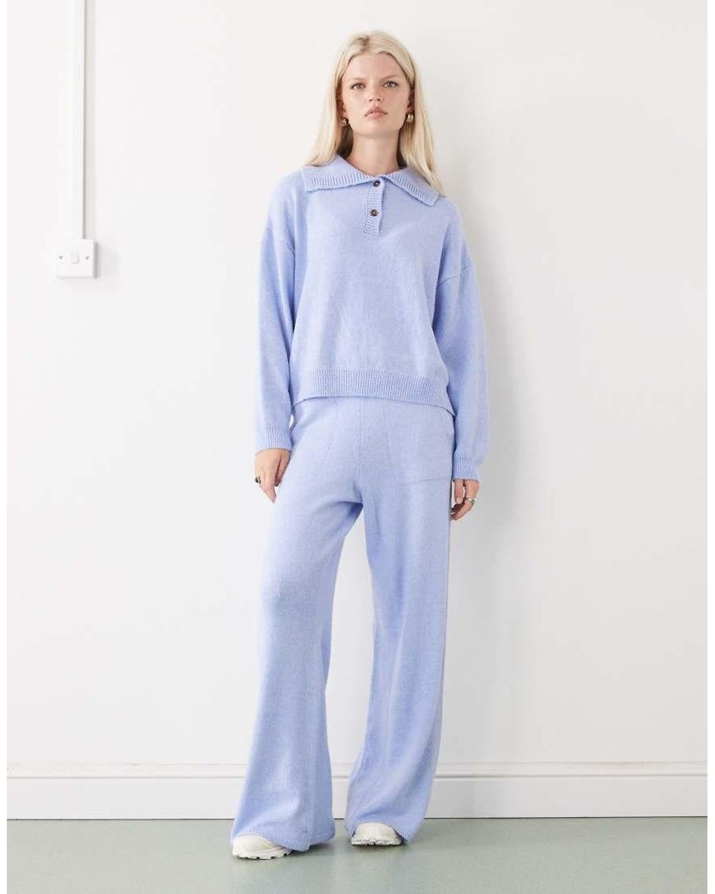 Collusion Blue Knit Oversized Sweatpants