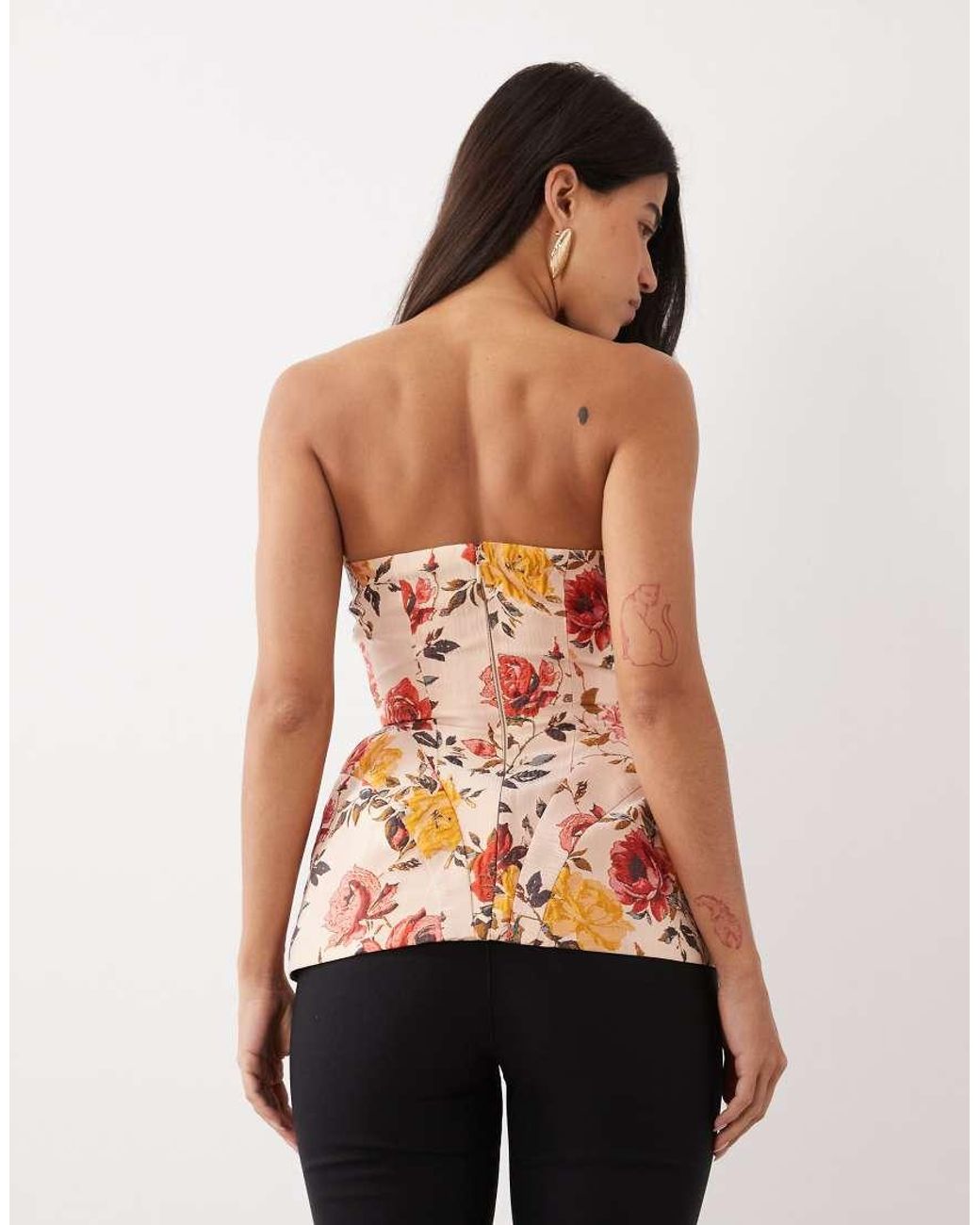 ASOS Orange Sculpted Jacquard Top