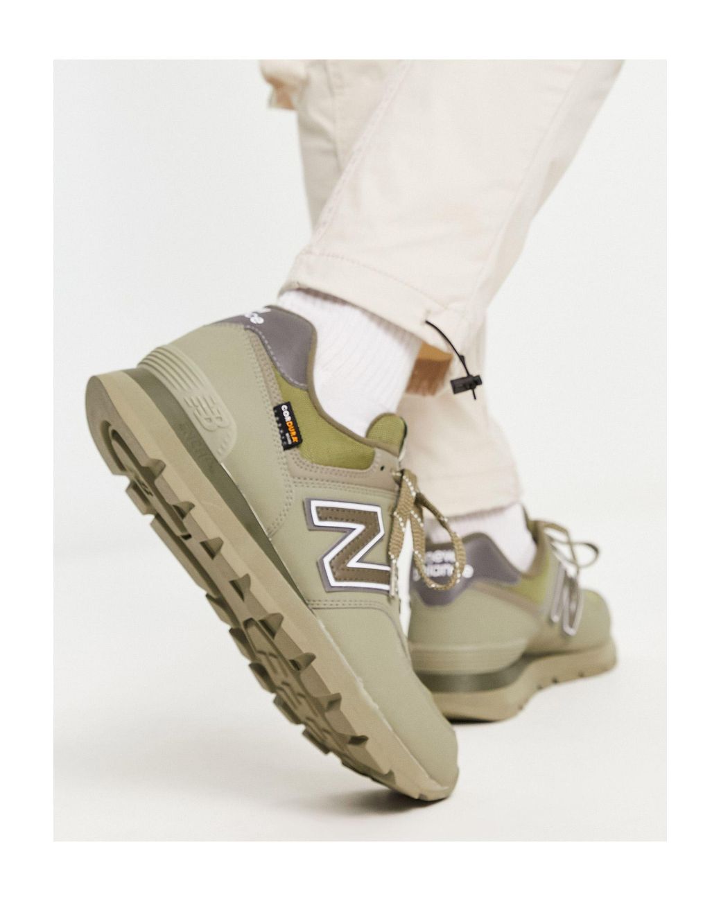 New Balance 574 Cordura Trainers in White for Men | Lyst UK