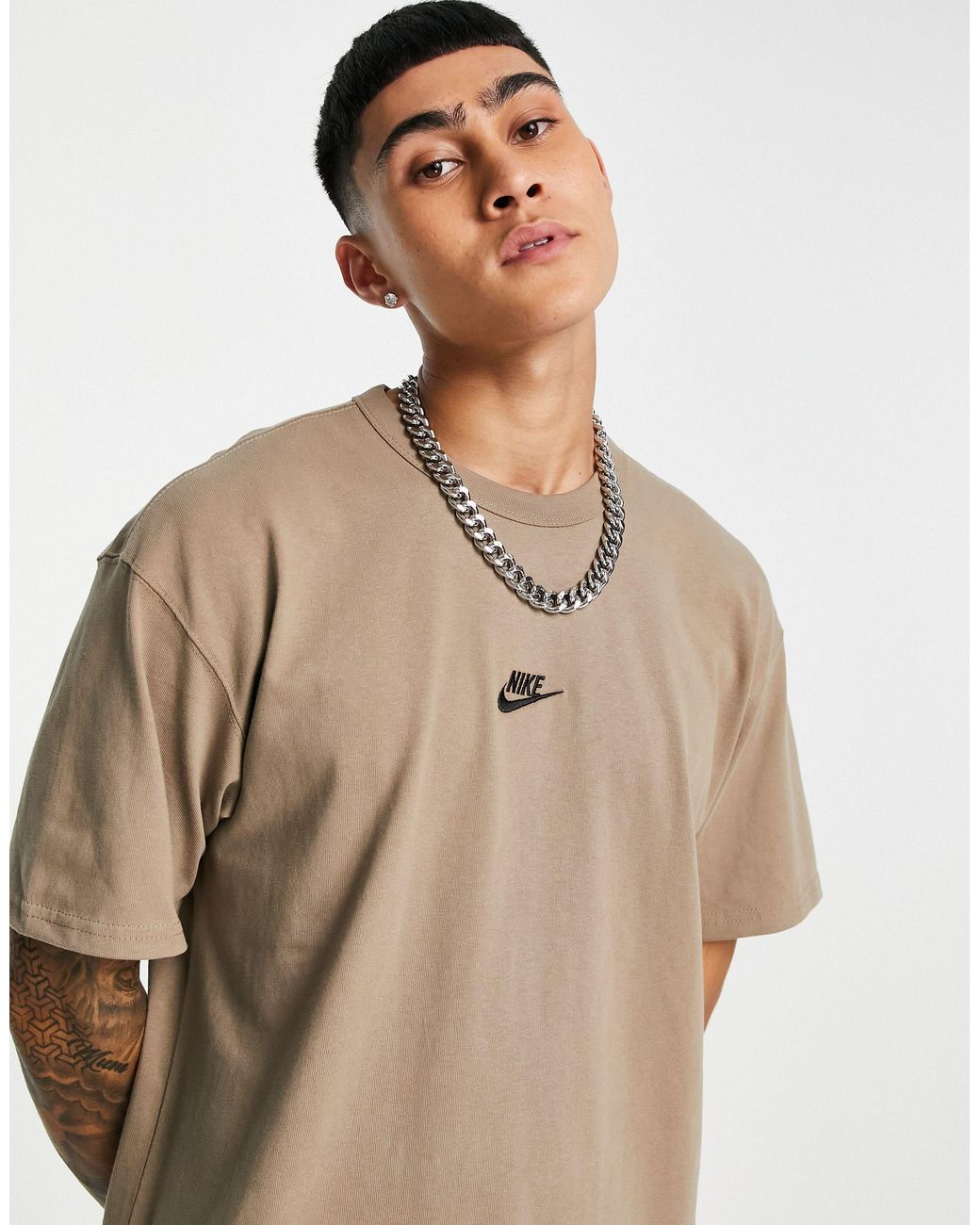 Nike Premium Essential Oversized T-shirt in Brown for Men | Lyst
