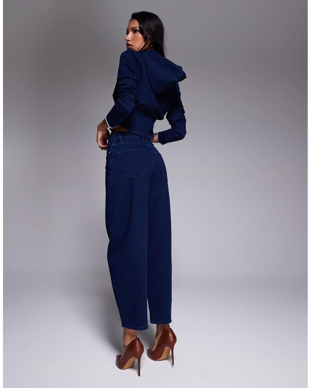 GOOD AMERICAN Blue Jeanius Barrel Sweatpants Co-ord