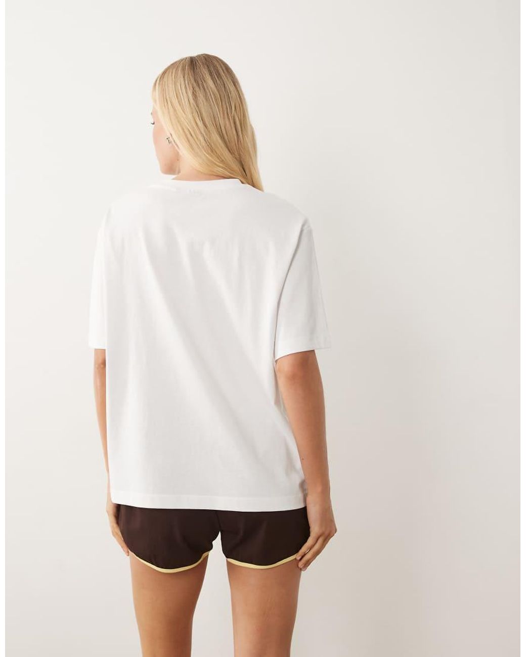 ASOS Natural Oversized T-shirt With Buttermilk Vintage Car Graphic