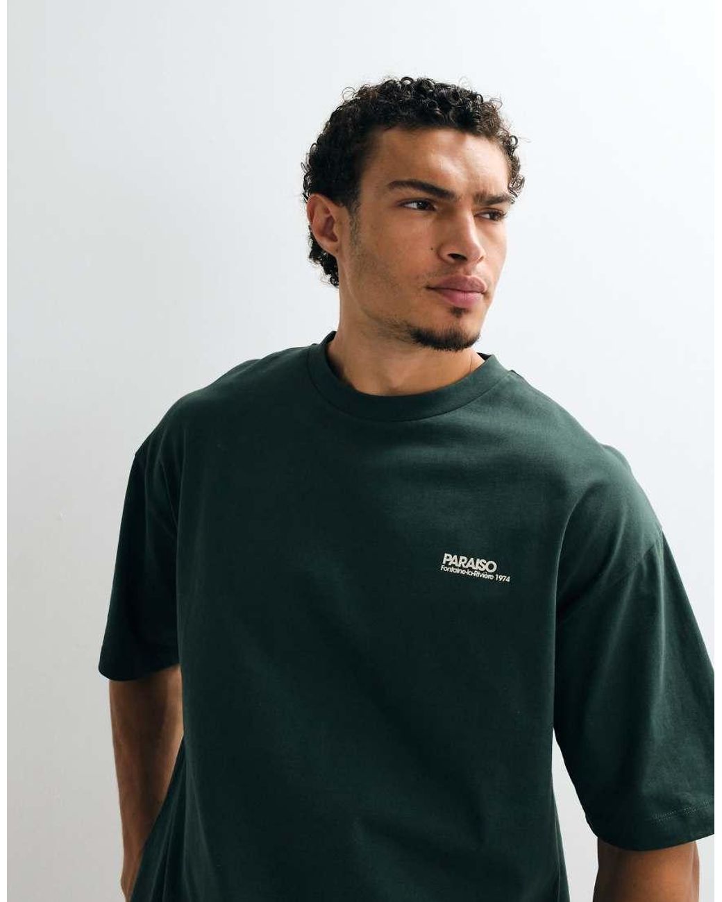ASOS Green Oversized T-shirt With Chest Graphic for men