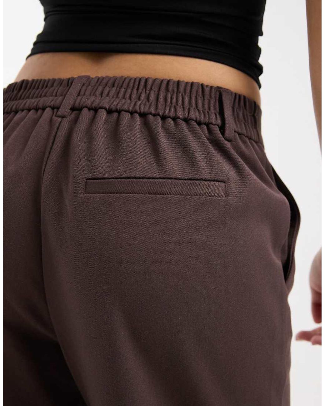 Object Brown Wide Leg Tailored Trouser