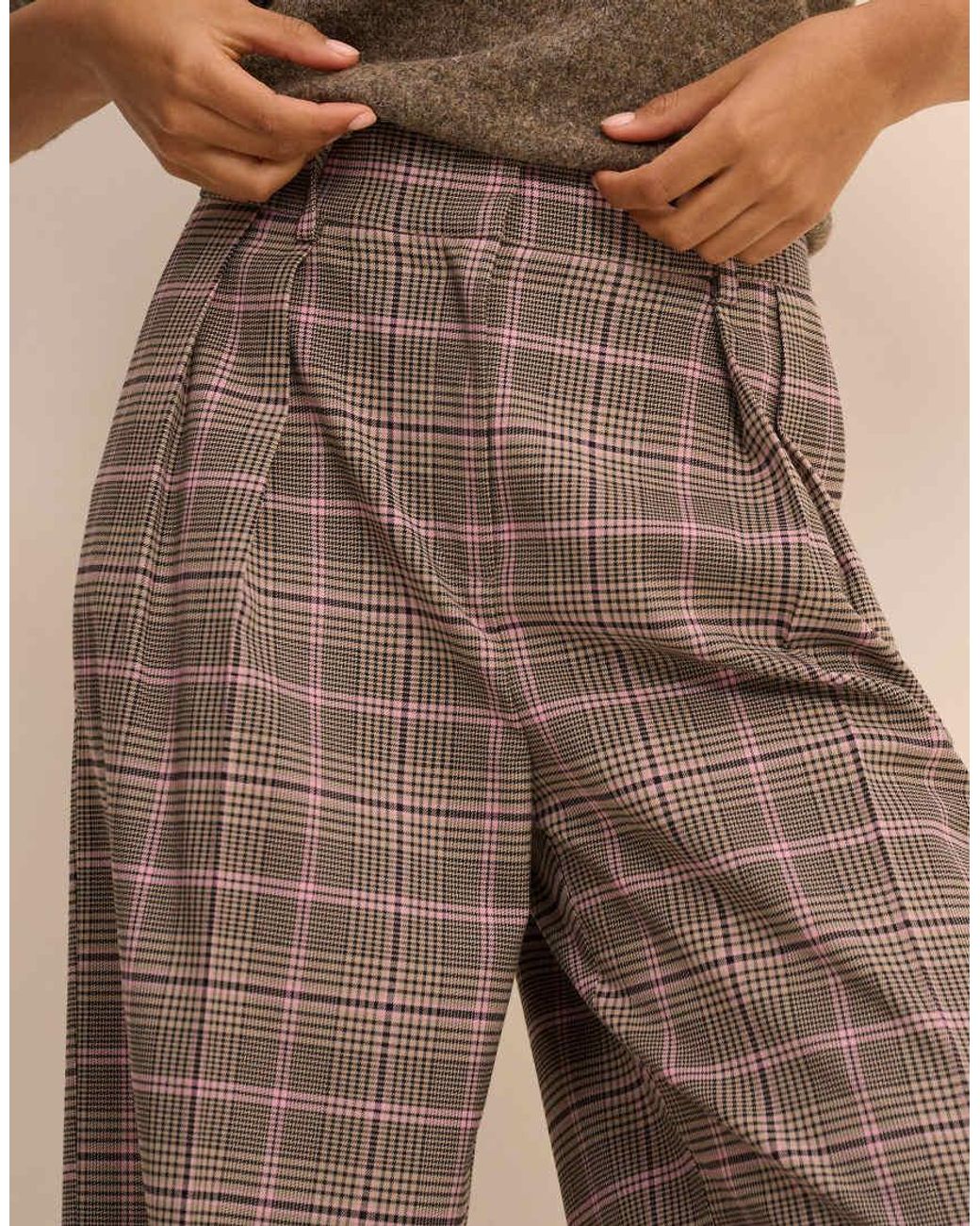 Nobody's Child Natural Tailored Wide Leg Suit Pants
