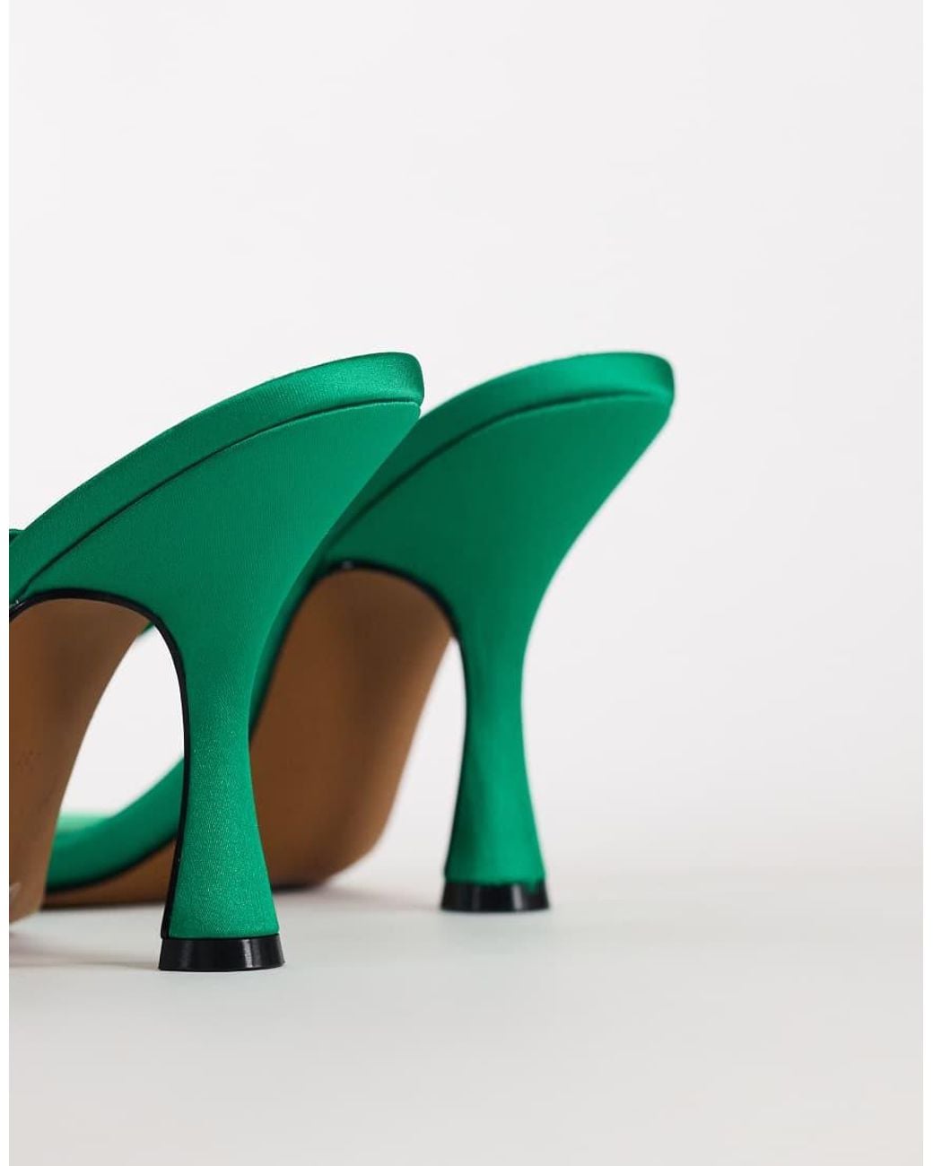 TOPSHOP Green Nina Toe Thong Heeled Sandal