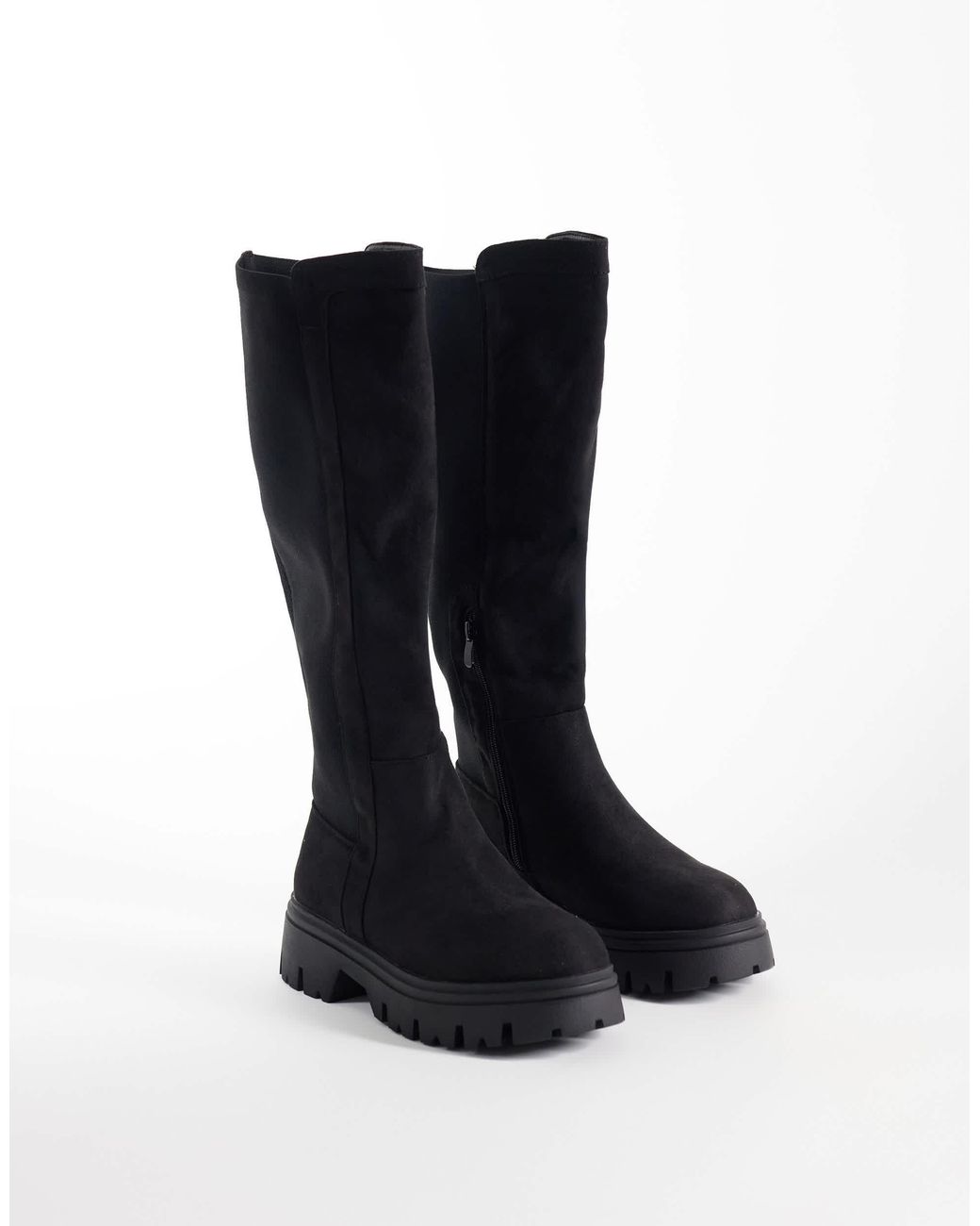SEQWL Black Twirl chunky-kniestiefel