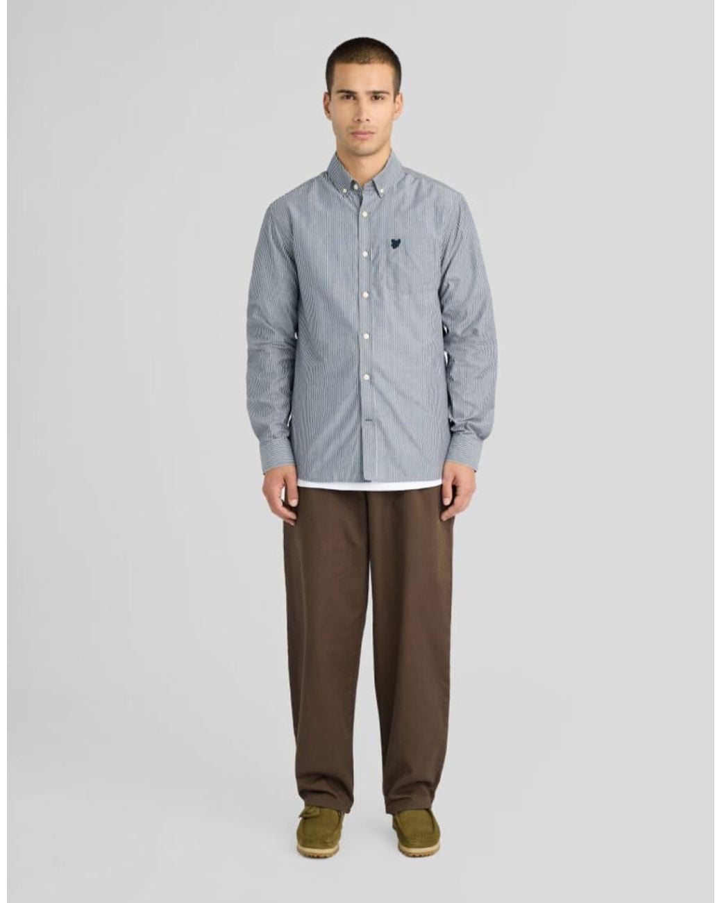 Lyle & Scott Gray Ls Woven Shirts Pinstripe Shirt for men