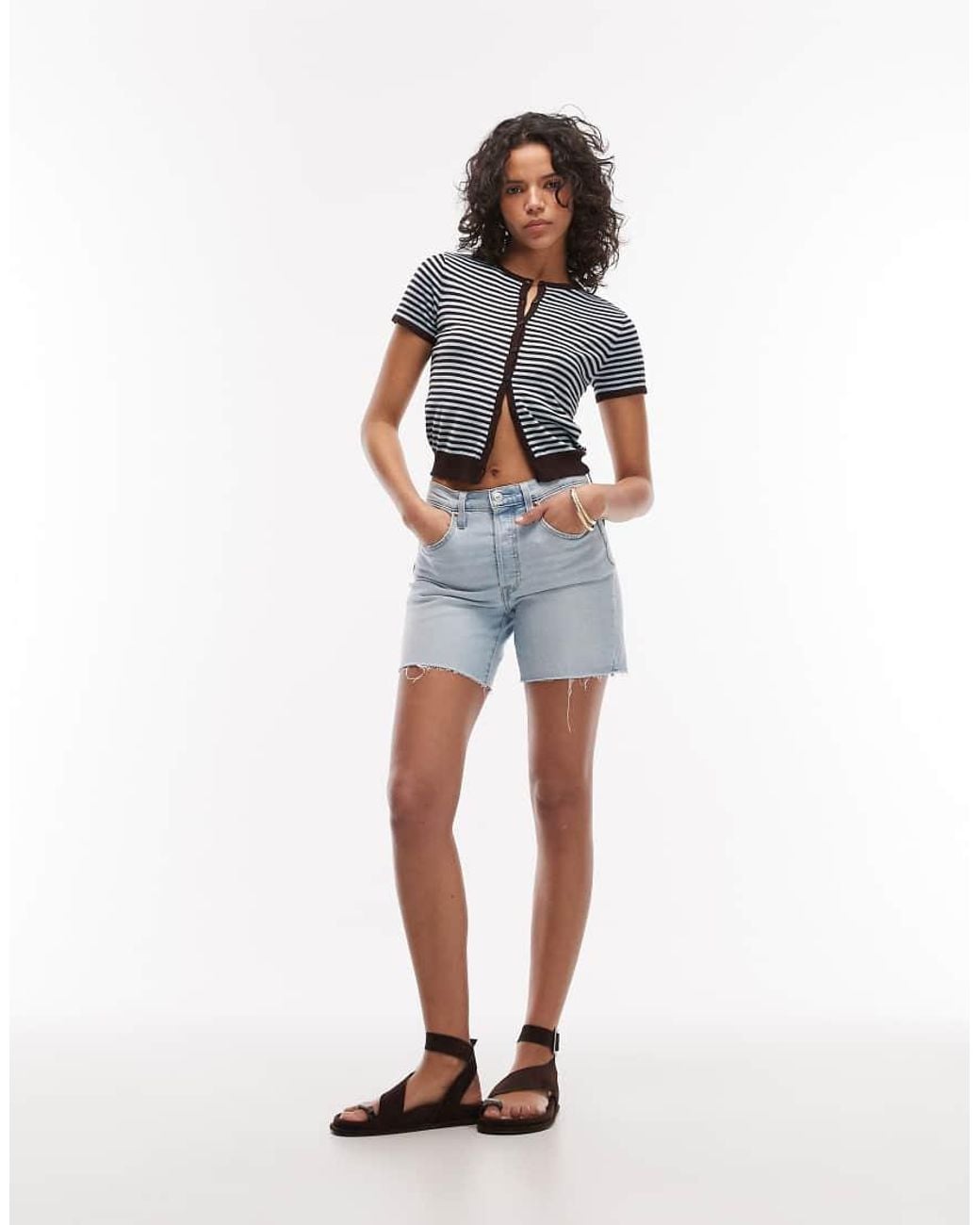 Levi's Blue 501 Mid Thigh Shorts