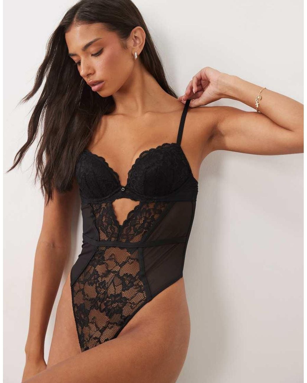 Ann Summers Black Sexy Lace Padded Bodysuit