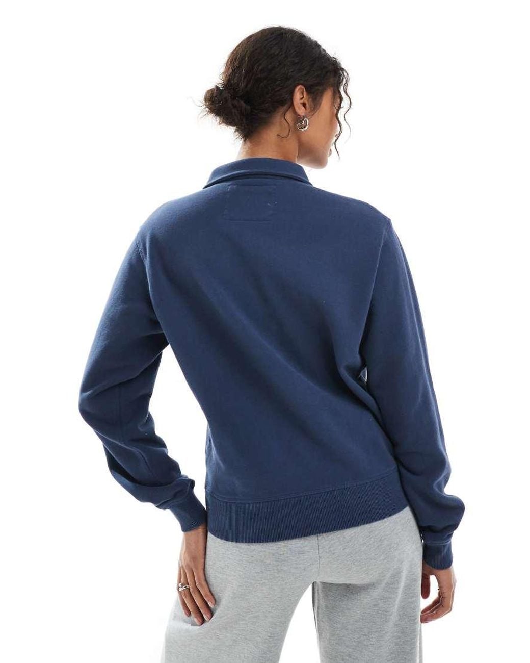 Superdry Blue Athletic Essentials Collared Half Zip