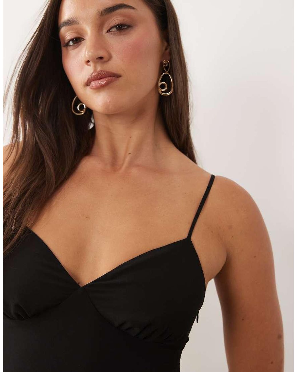 Missy Empire Black Cami Ruffle Tiered Hem Mini Dress