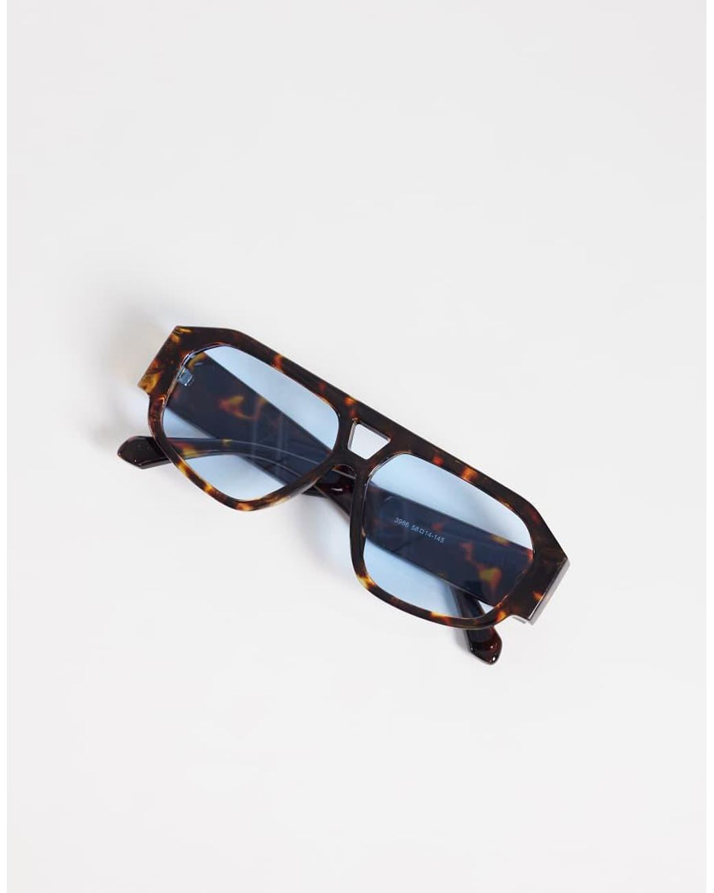 Kaiia Exclusive Rectangle Aviator Blue Lens Sunglasses