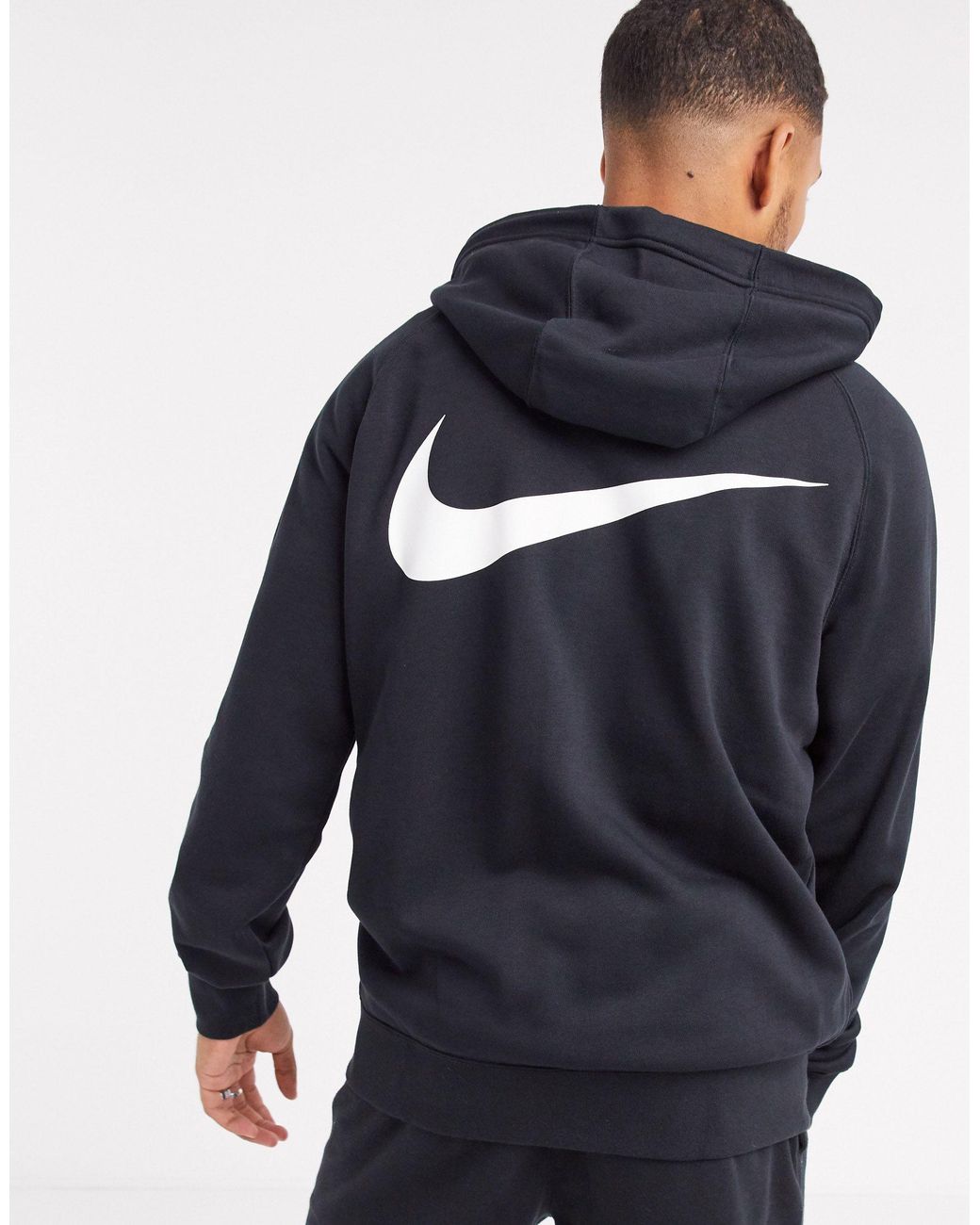 Nike Cotton Double Swoosh Full-zip Hoodie in Black for Men | Lyst Australia