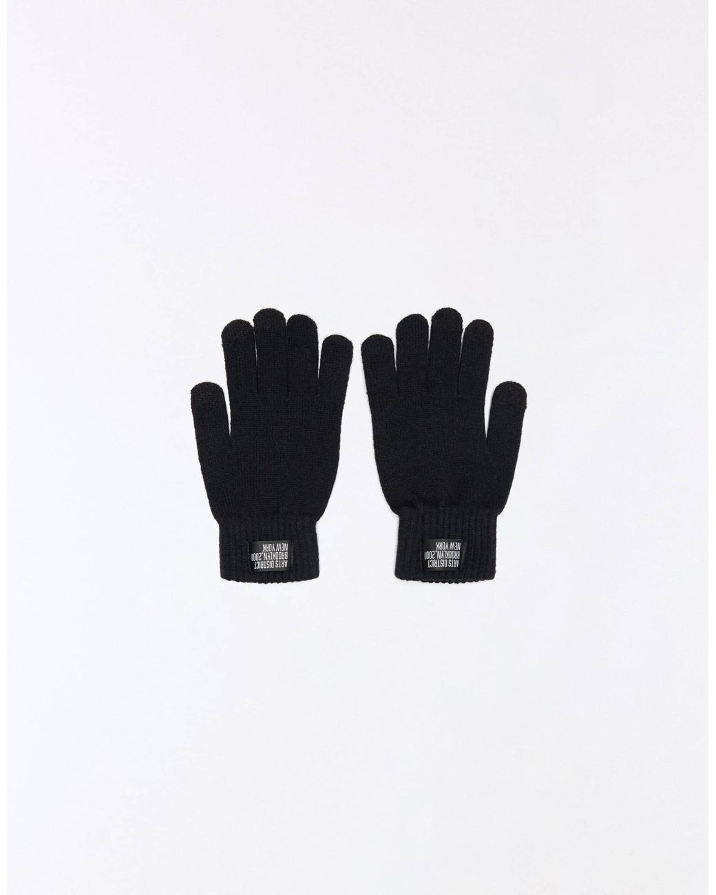 Bershka Strickhandschuhe mit patch in Blue für Herren