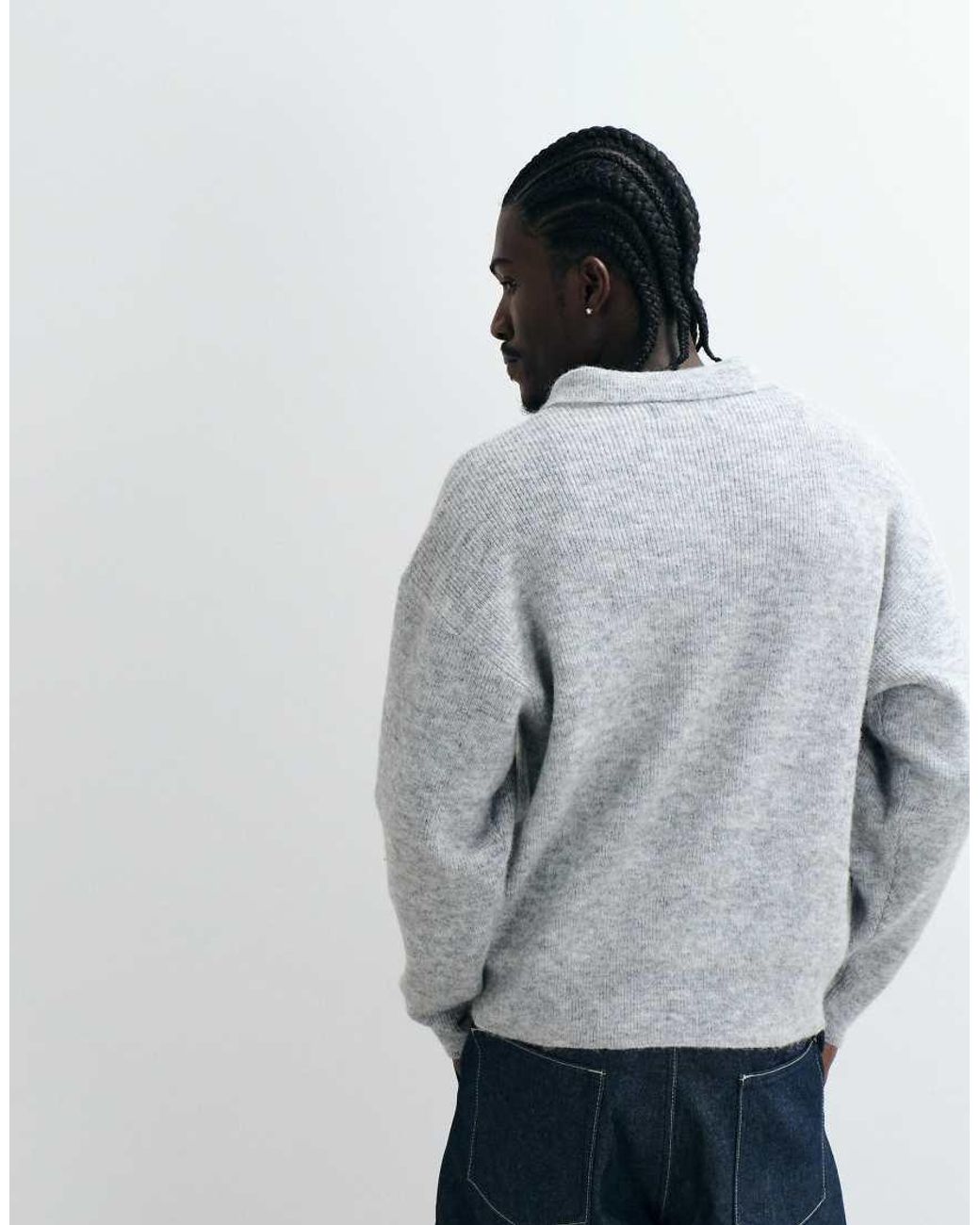 Cotton On Gray Box Fit Rugby Polo for men