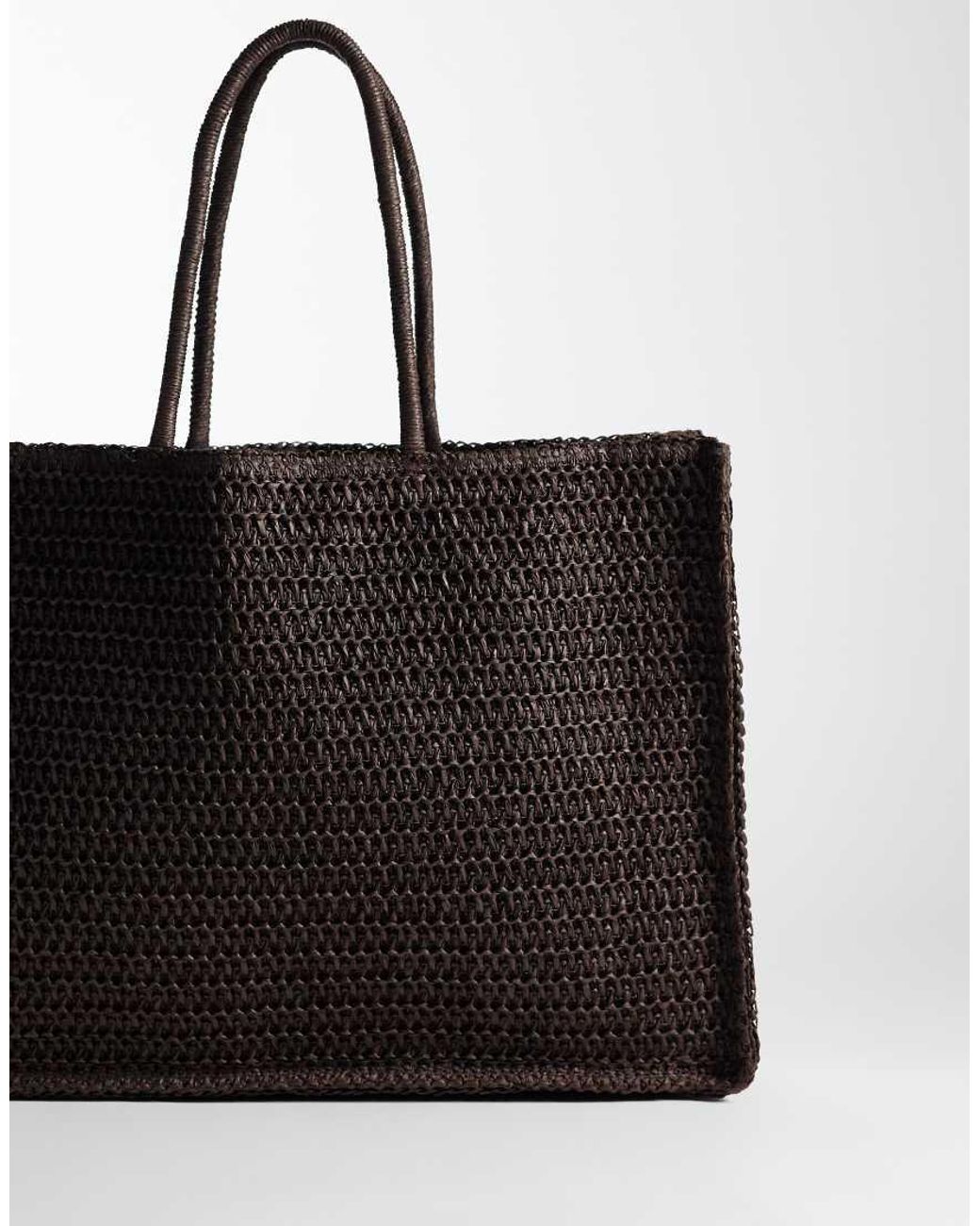 Mango Black Woven Shoulder Bag