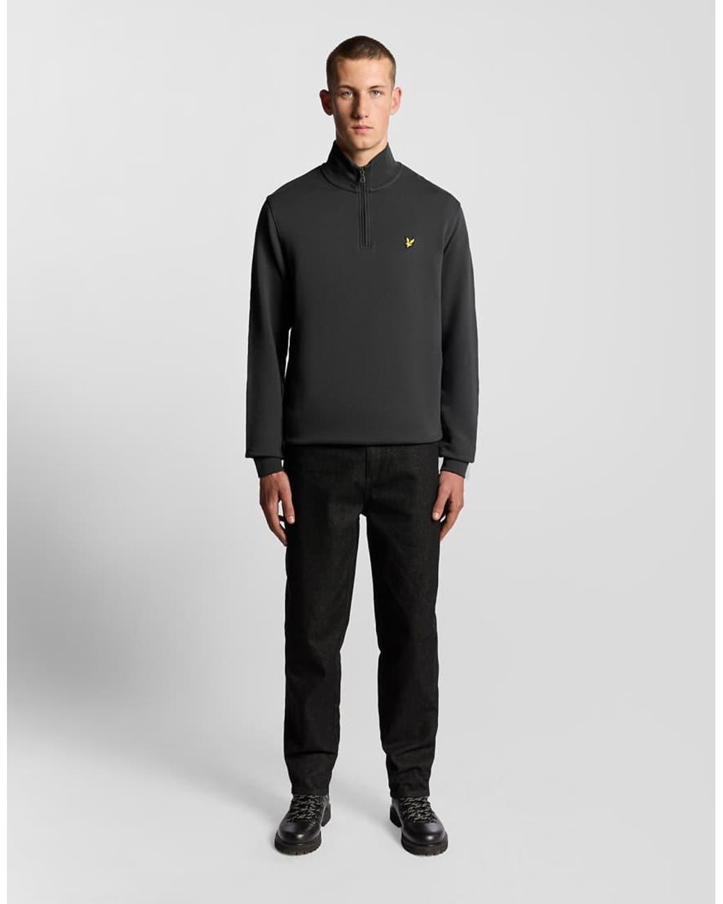 Lyle & Scott Gray Loopback Quarter Zip Sweat for men
