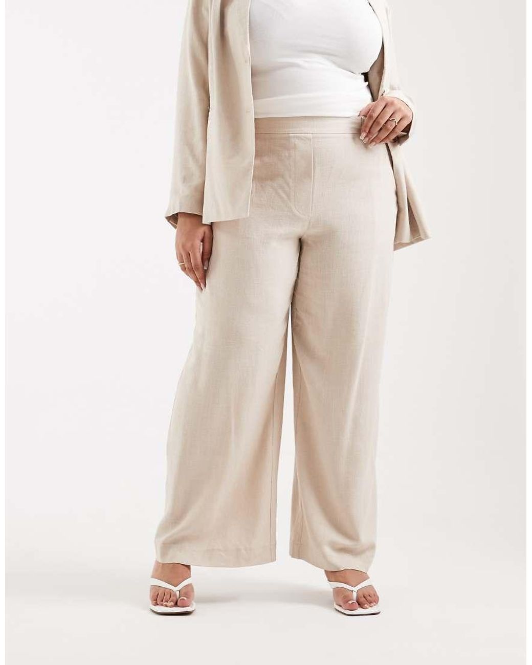 Pieces Plus Natural Pieces Curve Wide Leg Tailored Trouser Co-Ord