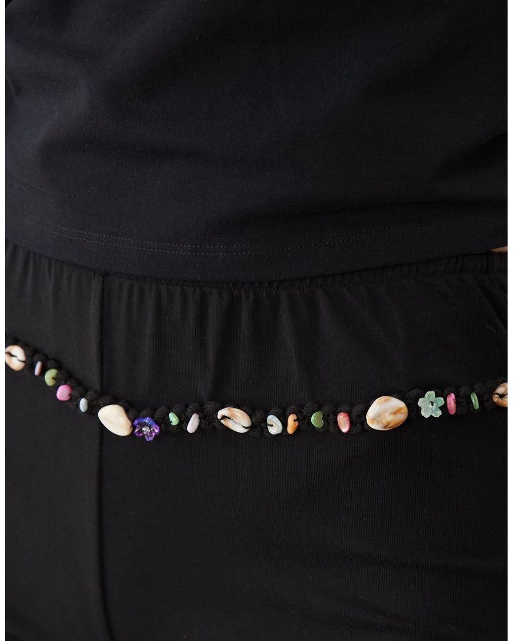Motel Natural Nilo Mini Shorts With Bead Detail