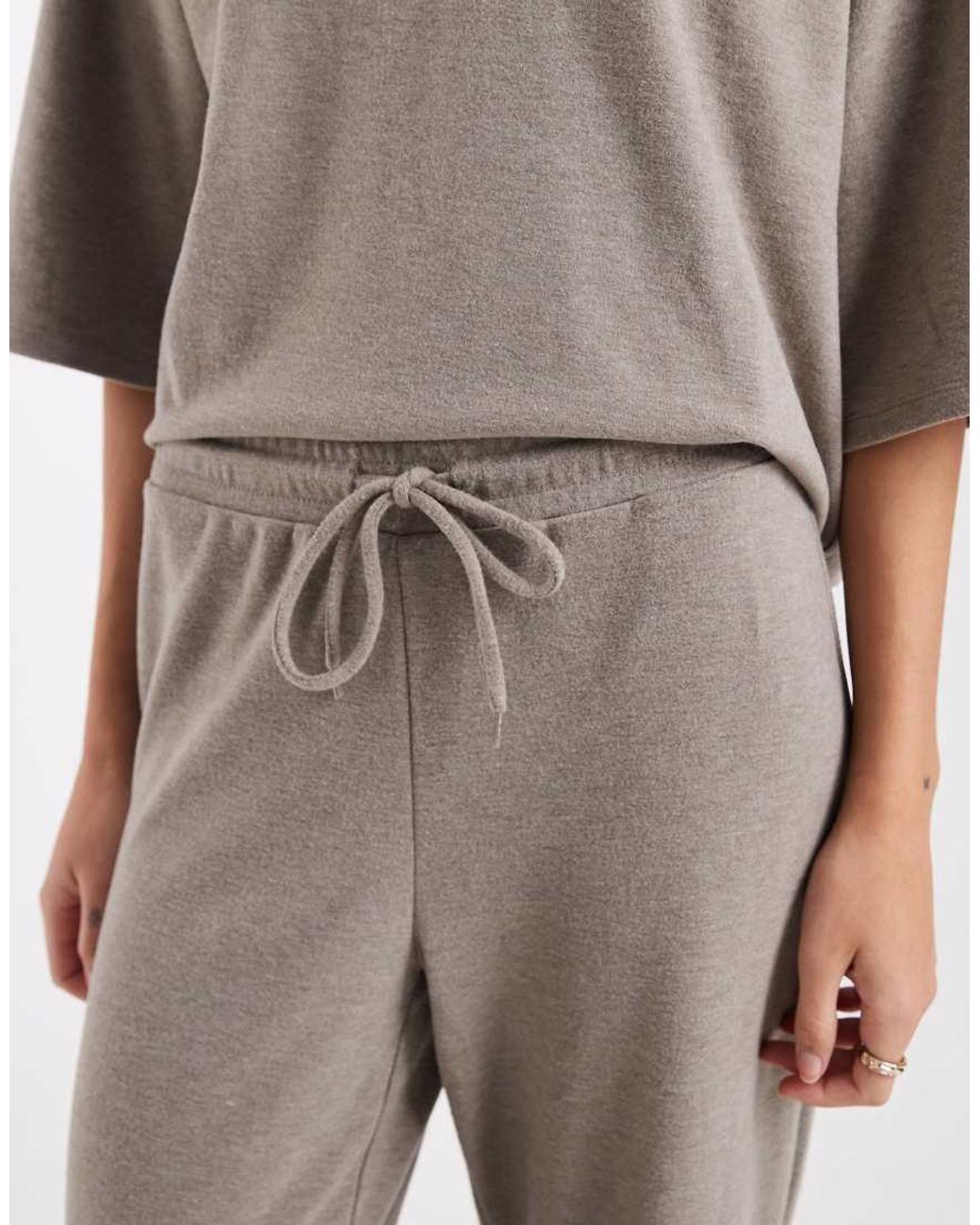 ONLY Brown Soft Texture Wide Leg Trouser Co-ord