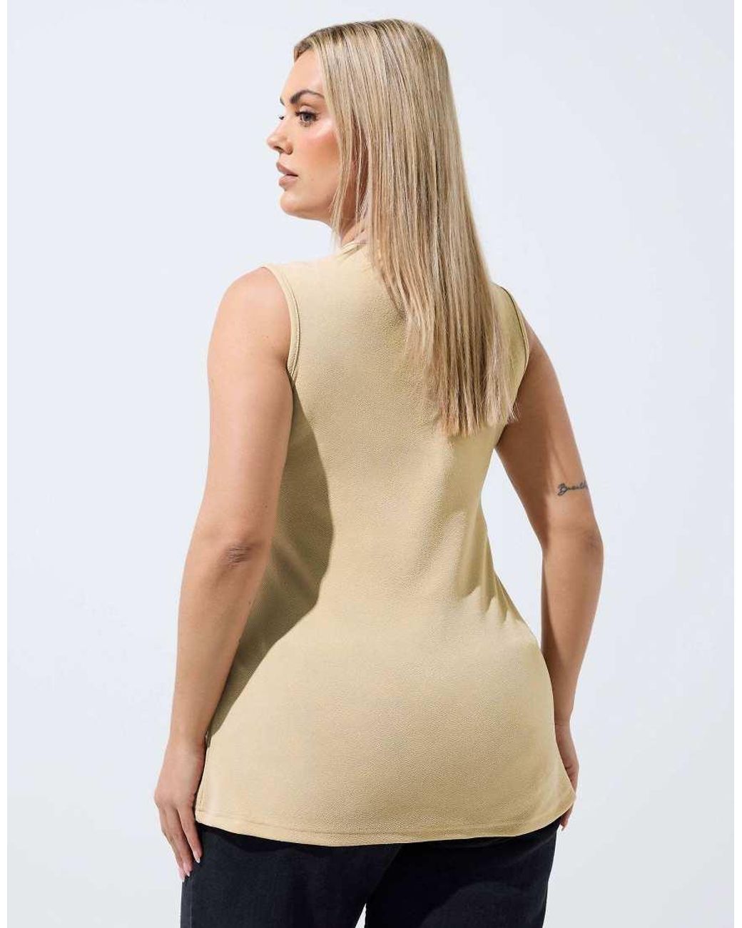 Yours Clothing Natural Seam Detail Waistcoat