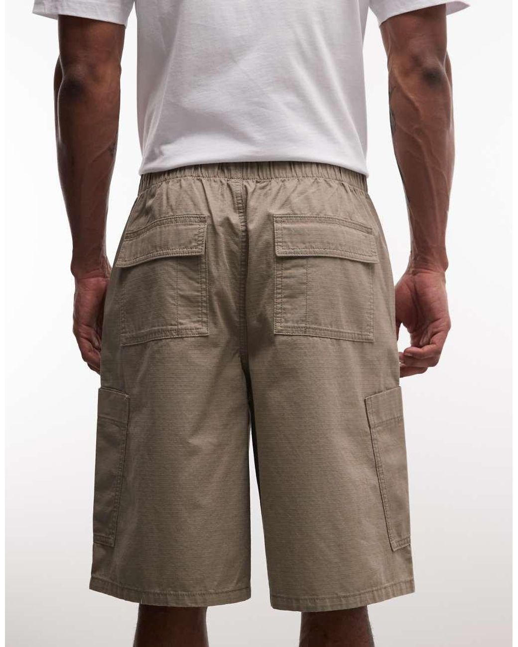 ASOS White Longer Length Cargo Shorts for men
