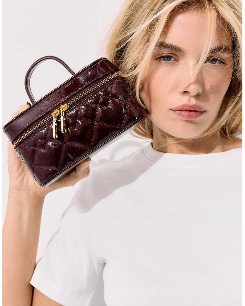 Stradivarius White Quilted Crossbody Bag